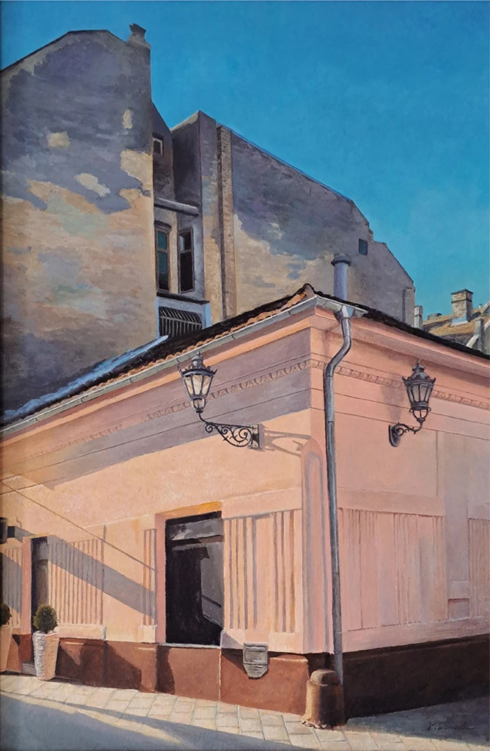 Kamienica | akryl na płycie, 40x60 cm