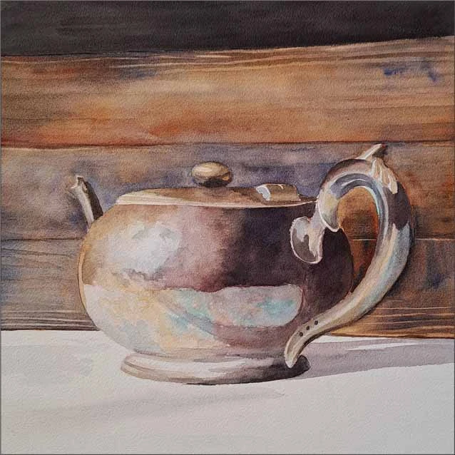 Imbryk 2, akwarela, 31x31 cm