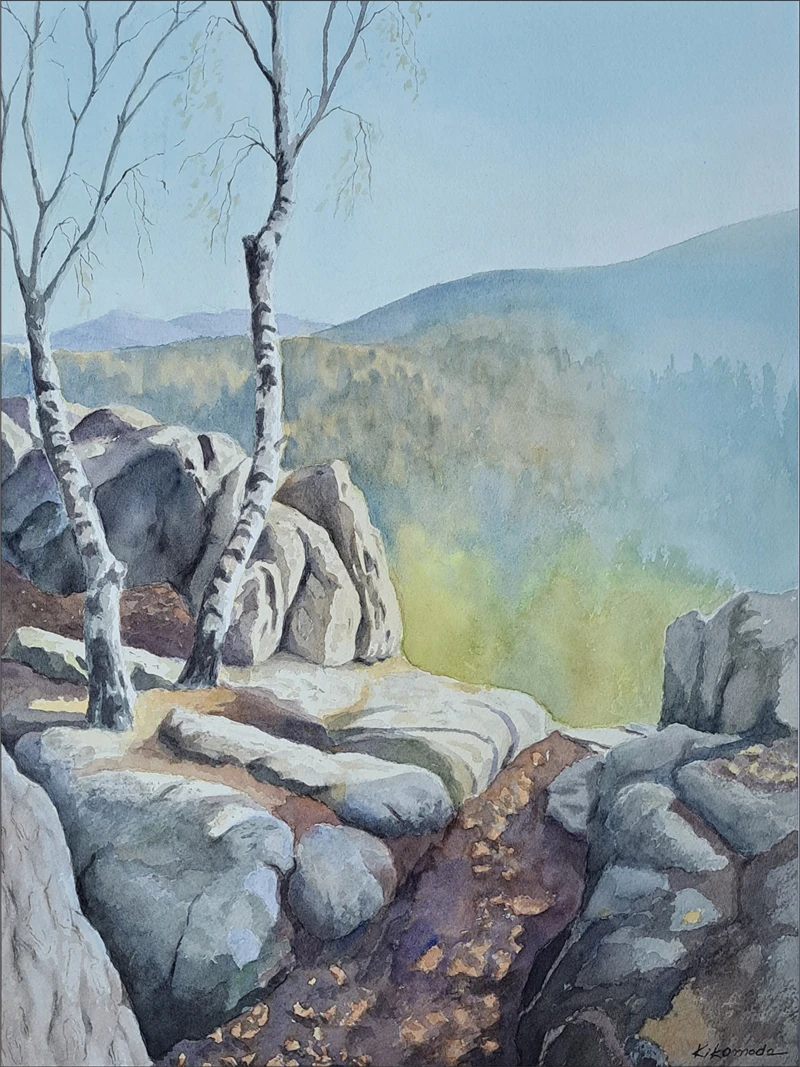 Przestrzeń, akwarela, 31x41 cm