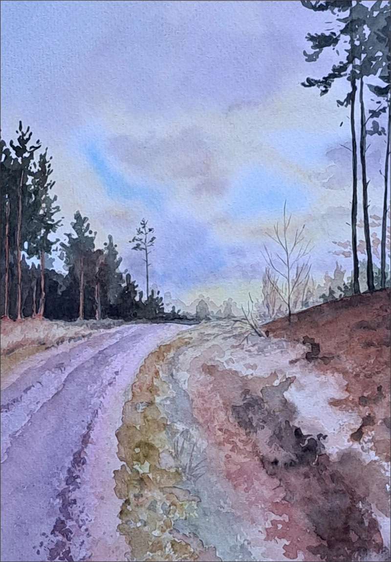 Pod górę, akwarela, 21x29,7 cm