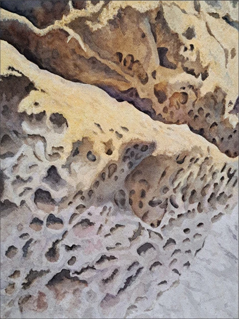 Upływ czasu, akwarela, 31x41 cm