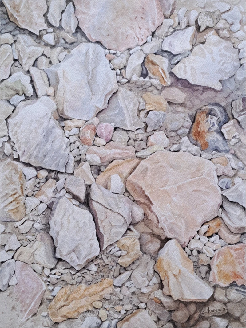 Kamienie, akwarela, 31x41 cm